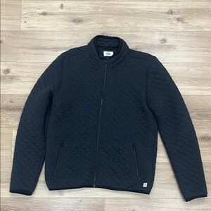 Marine Layer Men's Dark Quilted Zip-Up Sweater